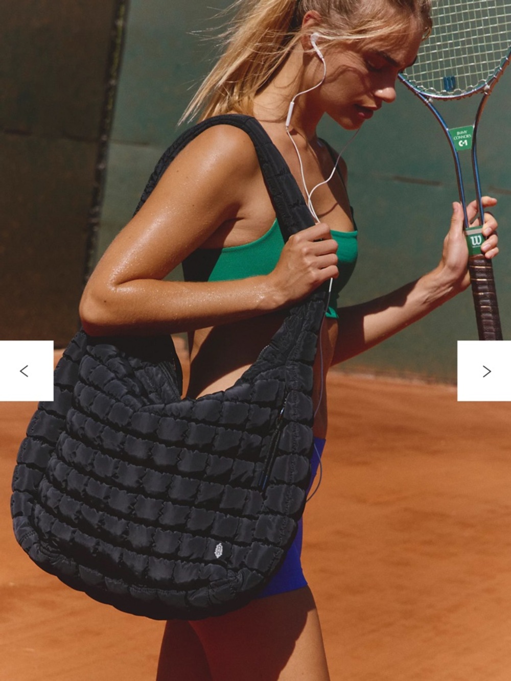 Free People black quilted bag